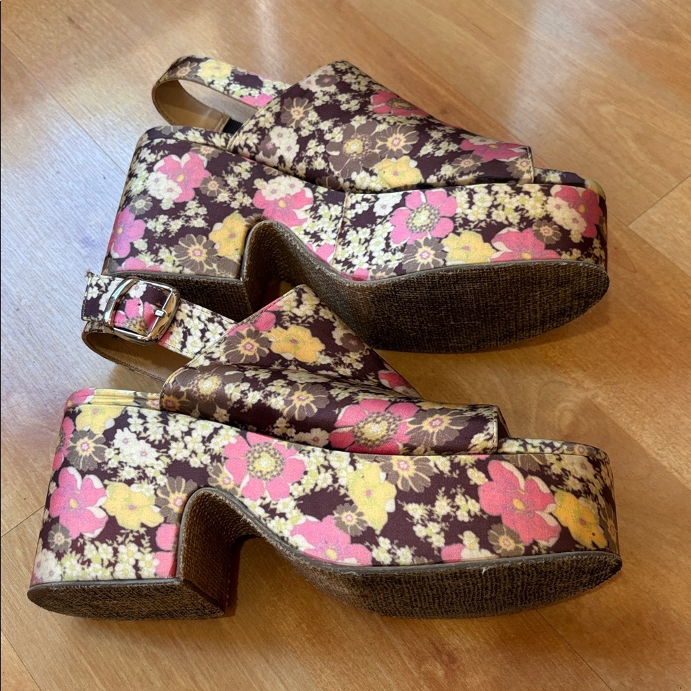 Free People Floral Nicola Platform Slingback Sandal 9 - Picture 6 of 9